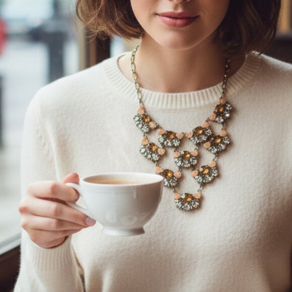 J.Crew 19" bib statement necklace EUC - Picture 1 of 3